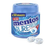 MENTOS GUM Chewing-Gum Mentos Pure Fresh Parfum Fresh Mint - Chewing-Gum Sans Sucres - Dure Longtemps - Haleine Fraîche - Boîte de 50 Dragées 100 g