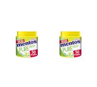 MENTOS GUM - Chewing-Gum Pure Fresh Limonade - Chewing-Gum Sans Sucres - Parfum Limonade- - Dure Longtemps -Boîte de 50 Dragées (Lot de 2)