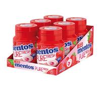 MENTOS GUM PURE FRESH Fraise- Lot de 6 bouteilles de 30 dragées