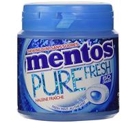 Mentos - Chewing-Gum Mentos Pure Fresh Parfum Fresh Mint - Chewing-Gum Sans Sucres - Au Thé Vert - Dure Longtemps - Haleine Fraîche - Boîte de 50 Dragées 100g