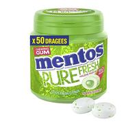 MENTOS GUM Chewing-Gum Mentos Pure Fresh Citrus Sans Sucres Parfum Citron Ultra Gourmand/Menthe Fraîche Dure Longtemps Boîte De 50 Dragées, 100 G