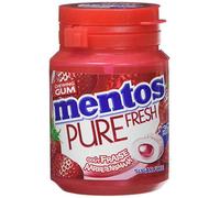 Mentos - Chewing-Gum Mentos Pure Fresh Fraise - Chewing-Gum Sans Sucres - Parfum Fraise Ultra Gourmand - Dure Longtemps - 6 Boîtes de 30 Dragées