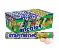 Mentos Rouleau de bonbons à la menthe Chewy, Discovery 14 saveurs de fruits assorties, 14 pièces par rouleau, boîte de présentation de 15 pièces