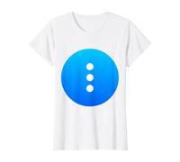Menu Cercle - Sélectionner pour Plus. Trois Lignes, Trois Points T-Shirt Graphique avec Valeur, Femme, Blanc, L