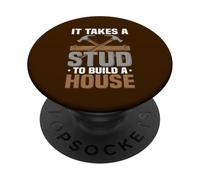 Menuisier, il Faut Un Goujon pour Construire Une Maison | Charpentier Amusant PopSockets PopGrip Adhésif