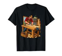 Menuisier rabotant Une Planche en Bois sur Un Banc Robuste T-Shirt