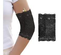 MENURSY PICC Line Manchon en dentelle - Élégant couvre-bras moyen, doux et respirant IV et protecteur de plâtre, joint en silicone antidérapant, 1 pièce, noir, Large