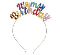MenYiYDS 1 pièce Bandeau Joyeux Anniversaire pour les Femmes,couronne anniversaire, Bandeau en Cristal Coloré pour Ajouter du Plaisir ou Prendre des Photos d'anniversaire, couronne princesse
