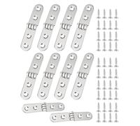 MenYiYDS 10 PCS Charnieres de Portes, Charnière Inox Invisible, Charnière Porte Placard 4 Trous, Charnière Plate pour Porte, Tiroirs, Meuble, Piano, Coffret, Quincaillerie de Placards et Armoires