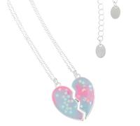 MenYiYDS - 2 Pcs Collier BFF Collier de l'amitié Collier Gradient étoile Rose Bijoux Pendentif Meilleure Amie Fille Collier Fille Cadeau d'anniversaire Pendentif chaîne Cadeau (cœur Rose)