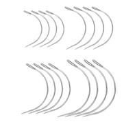 MenYiYDS Aiguilles Courbes en Acier Inoxydable Lot de 16 Pièces 4 Tailles pour Couture Cuir Tapisserie Canapé Matelas Tissage et Perruque Aiguille à Coudre Courbée de Tapissier avec Gros Chas Durable