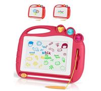 MenYiYDS Ardoise Magétique Enfant avec 4 Couleurs, Stylo et 4 Tampons, Planche à Dessin Effaçable et Réutilisable, Jouet Éducatif Cadeau pour Filles Garçons,Portable avec Poignée et Livret de Dessin