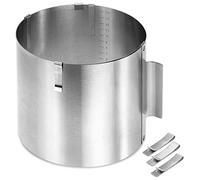 Menz Bague à gâteau réglable en Hauteur 15 cm - Fabriqué en Allemagne - Anneau de Cuisson réglable en Acier Inoxydable - Moule indéformable Haut pour la préparation des gâteaux