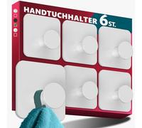 Menz Crochets adhésifs MZ - Lot de 6 toalleros sans perçage, couleur blanc