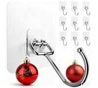 Menz Lot de 10 crochets adhésifs extra forts, 15 kg, résistants aux intempéries et à la rouille, rotatifs à 180 °, pour décoration de Noël, cuisine, salle de bain, mur et plafond