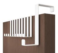 Menz Lot de 10 crochets de porte à suspendre - En acier inoxydable - Blanc - Utilisation universelle - Porte-manteau de porte à suspendre - Solide