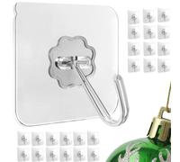 Menz Lot de 30 crochets autocollants transparents extra forts (10 kg), imperméables et résistants aux intempéries, crochets muraux autocollants, multi-usages pour cuisine, salle de bain, décoration