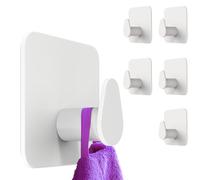 Menz Lot de 6 crochets adhésifs ovales sans perçage - Blancs