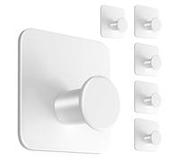 Menz Lot de 6 crochets adhésifs sans perçage MZ - Blancs