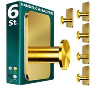 Menz Lot de 6 crochets adhésifs sans perçage MZ Doré