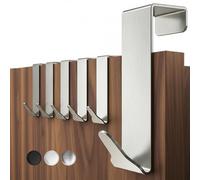 Menz Lot de 6 crochets de porte de qualité supérieure à suspendre - En acier inoxydable - Utilisation individuelle - Porte-manteau de porte de qualité supérieure - Crochets robustes à suspendre -