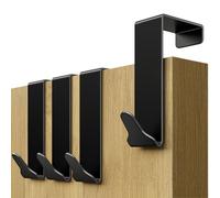 Menz Perchero de Puerta Percheros Puerta en , Colgador Puerta Resistente para Baño y Dormitorio, Percha Puerta Fácil de Instalar Crochet de porte Premium Noir_36 mm ES