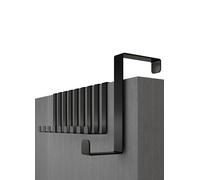 Menz Porte-manteau pour porte, set de 10 - crochet porte noir, 3,6-4,1 cm x 8 cm - support suspendu, fixation robuste