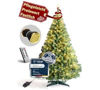 Menz Sapin de Noël Artificiel Vert à intensité Variable, 180 cm, avec Guirlande Lumineuse LED IP44, 8 Modes, 4 Niveaux de luminosité pour la Maison, Le Balcon et Le Jardin, décoration de Noël Festive