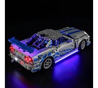 MENZAVA Kit d'éclairage LED Compatible avec Lego Voiture Nissan Skyline GT-R (R34) 2 Fast 2 Furious Technic 42210 - Jeu de lumière LED pour Modèle de Blocs de Construction (Modèle Non Inclus)