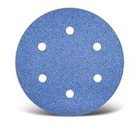 MENZER Blue Disques abrasifs auto-agrippants, 150 mm, 6 trous, p. Ponceuses excentriques, Corindon de zirconium (Lot de 25) G80