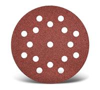 MENZER Red Disques abrasifs auto-agrippants, 125 mm, 17 trous, p. Ponceuses excentriques, Corindon normal (Lot de 50) G180