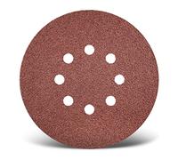 MENZER Red Disques abrasifs auto-agrippants, 150 mm, 8 trous, p. Ponceuses excentriques, Corindon normal (Lot de 50) G120