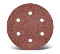 MENZER Red Disques abrasifs auto-agrippants, 225 mm, 6 trous, p. Ponceuses à plâtre, Corindon normal (Lot de 5) G150