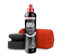 Menzerna Black Gloss & Protect Kit de polissage pour voiture 250 ml + éponge de polissage + chiffon | Pâte de polissage noire avec scellant pour peintures métalliques foncées | Kit de polissage pour