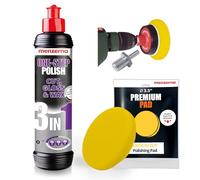 menzerna Kit de polissage 3 en 1 - Polissage en une étape + adaptateur pour perceuse + tampon de coupe moyenne | Polissez votre voiture avec une perceuse sans fil