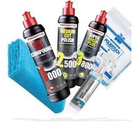 Menzerna Kit de polissage voiture : Menzerna Heavy Cut Compound 1000 + Medium Cut Compound 2500 + Super Finish 3500 + Koch Chemie