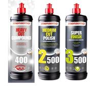 Menzerna Kit Lustrage Auto Trinité 3x1L - Polish FG400 PF2500 SF3500 - Rénovation, Brillance & Anti-Rayures
