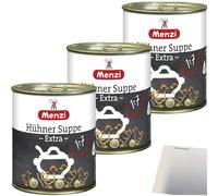Menzi Lot de 3 boîtes de soupe au poulet extra concentrées 1:7 (3 x 800 ml) + bloc usy