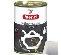 Menzi Soupe au poulet extra concentrée 1:7 (boîte de 400 ml) + bloc usy