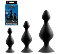 Menzstuff 3-Piece Anal Pawn Set Black Real Love Dildo 8.5Inch Flesh Black Taille Unique