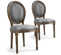Lot de 20 chaises de style médaillon Louis XVI Tissu Gris Clair Gris clair