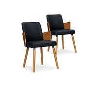Menzzo 2XGF347ANATNOIR Lot de 2 Chaises, Noir
