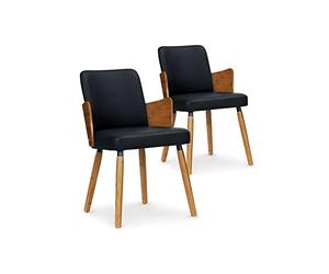Menzzo 2XGF347ANATNOIR Lot de 2 Chaises, Noir