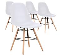 Menzzo 3327480021613 Scandinave Lisa Lot de 4 Chaises Polypropylène Blanc 90 x 101 x 78 cm