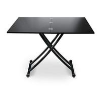 Menzzo B2219S Contemporain Carrera Table Basse Relevable Bois/Métal Noir Carbone 57/100 x 100/114,2 x 39/76,3 cm