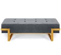Menzzo Banquette Istanbul Velours Argent Pieds Or