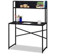 Menzzo Bureau avec étagère Style Industriel Buzelin L100xP50cm Noir