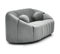 Canapé 2 places design Sidonie Velours Gris