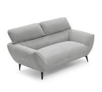 MENZZO Canapé 2 places moderne avec dossier réglable Ghislain Velours côtelé Gris -L146 x P95 x H73 / 85 cm