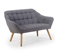 Menzzo Canapé 2 Places scandinave Zentao - Tissu Gris Clair - L128 x P75 x H76 cm - Siège Salon Moderne Confortable